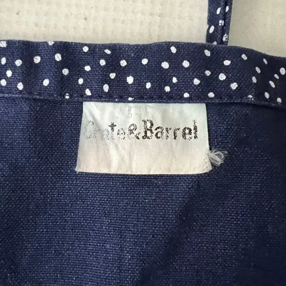 Crate & Barrel Blue Kitchen Apron Cotton